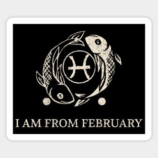 Born in February – Pisces Zodiac Design Magnet